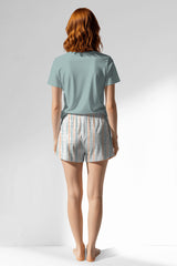 Woman Polyviscon Liner Short Set - BLUE HAZE - Image 3