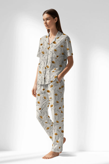 Woman Polyviscon Linora Buttoned Pyjama Set - ROTASYON - Image 2