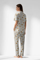 Woman Polyviscon Linora Buttoned Pyjama Set - ROTASYON - Image 3