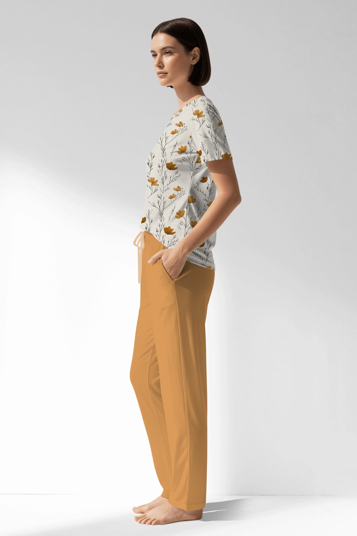 Woman Polyviscon Linora Pocket Detail Pyjama Set - ROTASYON - Image 2