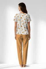 Woman Polyviscon Linora Buttoned Collar Pyjama Set - ROTASYON - Image 3
