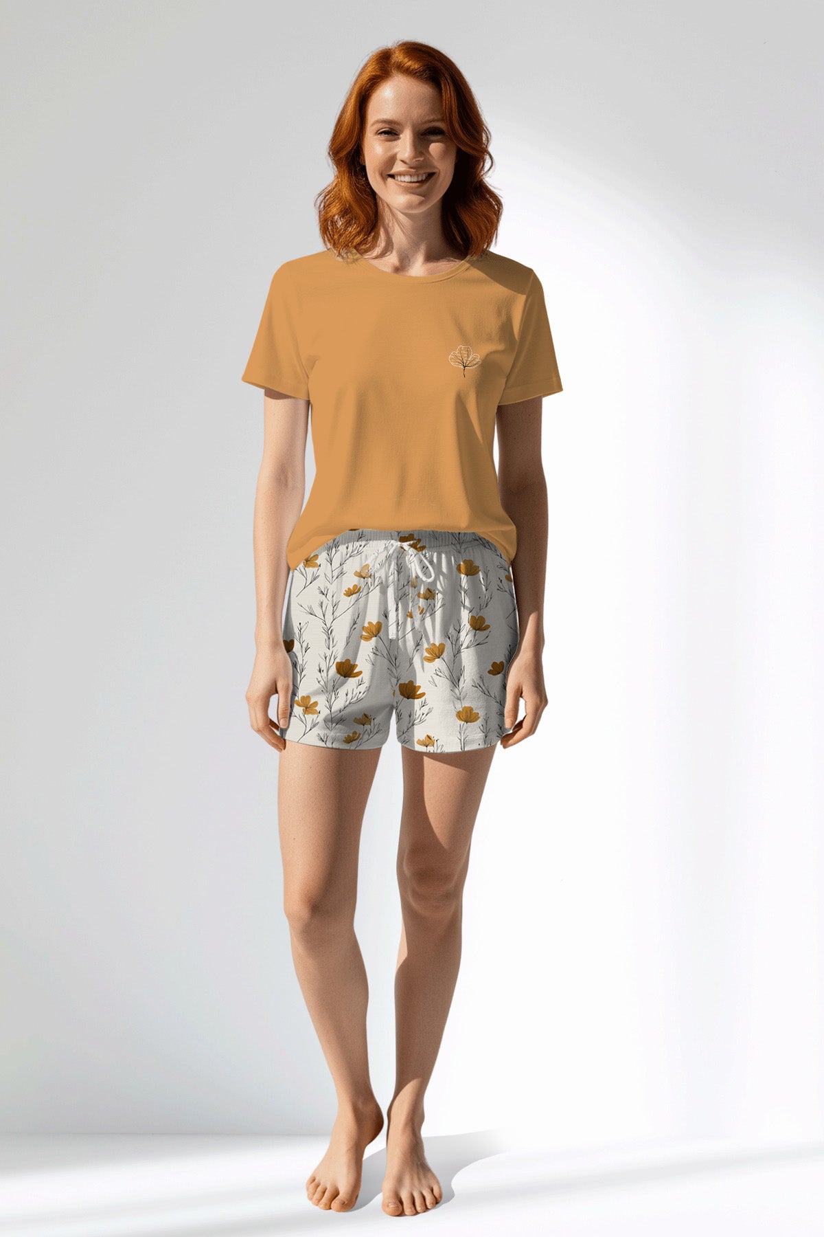 Woman Polyviscon Linora Short Set - GOLDEN NUGGET - Image 1