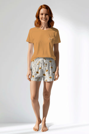 Woman Polyviscon Linora Short Set - GOLDEN NUGGET - Image 1