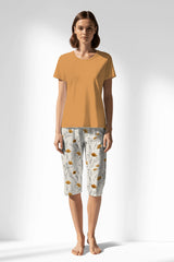 Woman Polyviscon Linora Capri Set - GOLDEN NUGGET - Image 3