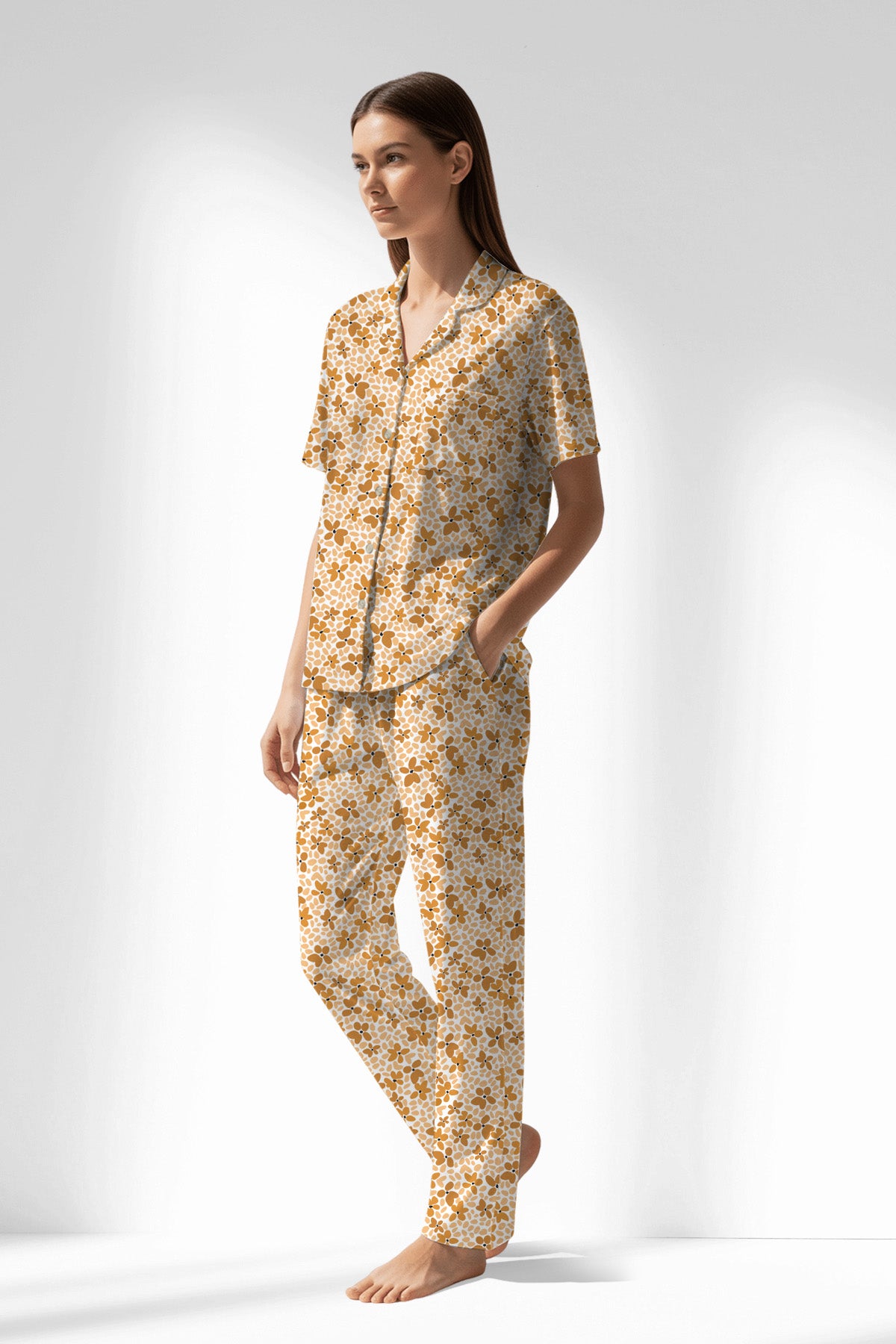 Woman Polyviscon Mellow Buttoned Pyjama Set - ROTASYON - Image 2