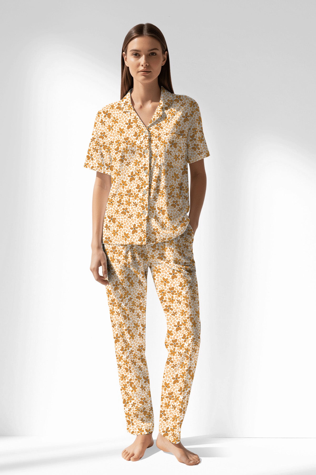 Woman Polyviscon Mellow Buttoned Pyjama Set - ROTASYON - Image 1