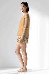 Woman Polyviscon Mellow Thick Strap Short Set - SUNBURST - Image 2