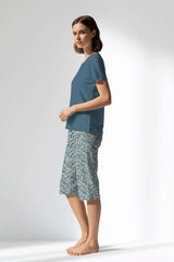 Woman Polyviscon Noble Capri Set - SMOKE BLUE - Image 2