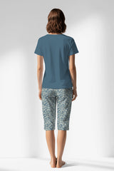 Woman Polyviscon Noble Capri Set - SMOKE BLUE - Image 1