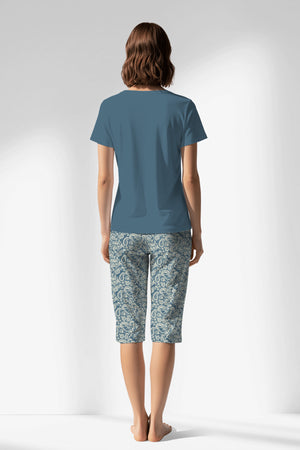 Woman Polyviscon Noble Capri Set - SMOKE BLUE - Image 1