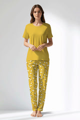 Woman Polyviscon Solaria Pyjama Set - SUPER LEMON - Image 1
