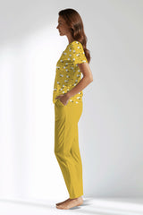 Woman Polyviscon Solaria Buttoned Collar Pyjama Set - ROTASYON - Image 2
