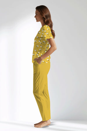 Woman Polyviscon Solaria Buttoned Collar Pyjama Set - ROTASYON - Image 2