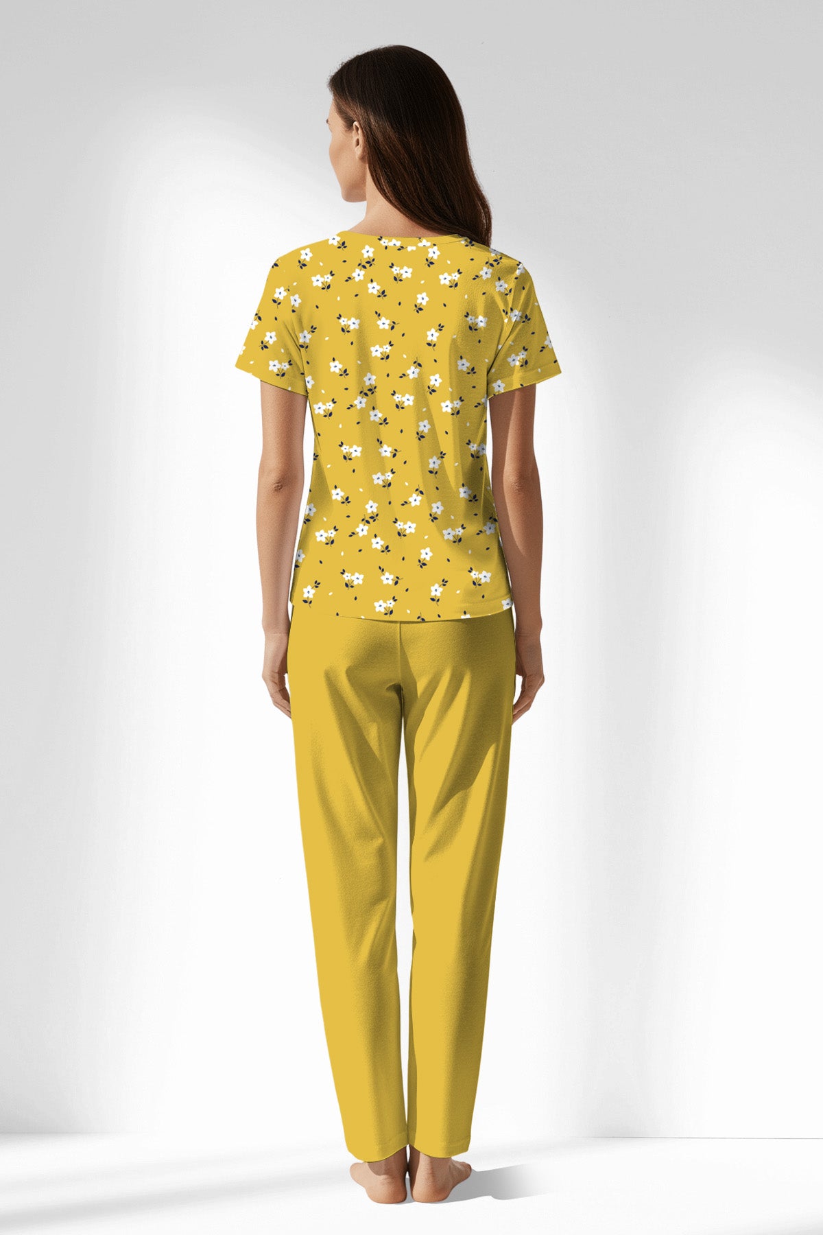 Woman Polyviscon Solaria Buttoned Collar Pyjama Set - ROTASYON - Image 3