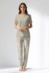 Woman Polyviscon Sprig Pyjama Set - 14-1107 - Image 1