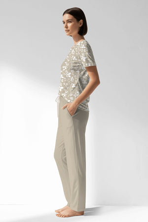 Woman Polyviscon Sprig Pocket Detail Pyjama Set - ROTASYON - Image 2