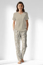 Woman Polyviscon Sprig Drop Collar Pyjama Set - 14-1107 - Image 1