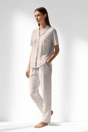 Woman Polyviscon Vanilla Buttoned Pyjama Set - ROTASYON - Image 2