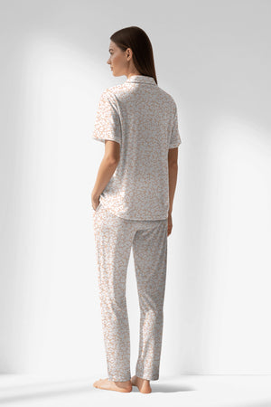Woman Polyviscon Vanilla Buttoned Pyjama Set - ROTASYON - Image 3