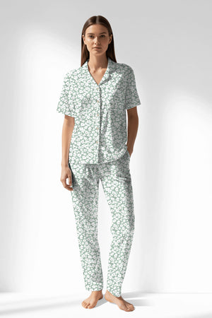 Woman Polyviscon Vanilla Buttoned Pyjama Set - B-ROTASYON - Image 1