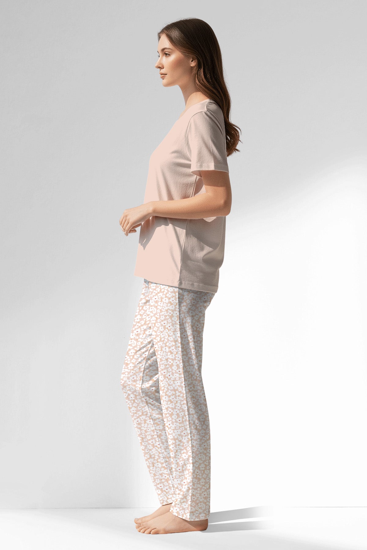 Woman Polyviscon Vanilla Pyjama Set - SOFT PINK - Image 2