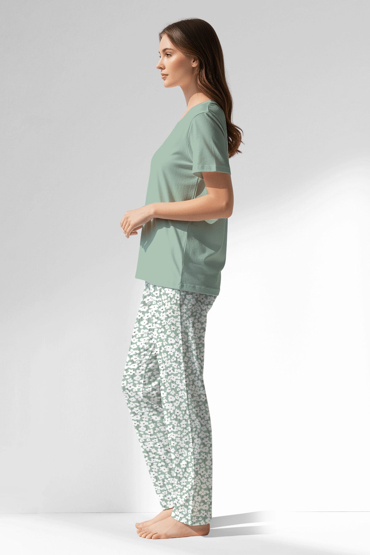 Woman Polyviscon Vanilla Pyjama Set - B-AQUA FOAM - Image 2