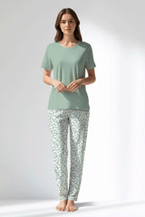 Woman Polyviscon Vanilla Pyjama Set - B-AQUA FOAM - Image 1