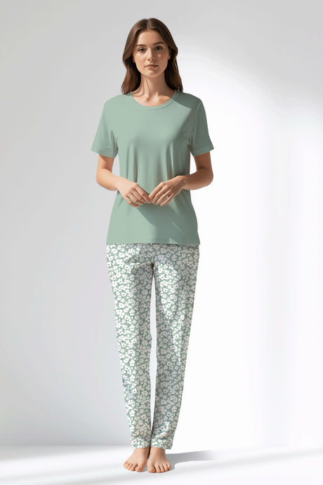 Woman Polyviscon Vanilla Pyjama Set - B-AQUA FOAM - Image 1