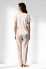 Woman Polyviscon Vanilla Buttoned Collar Pyjama Set - ROTASYON - Image 3