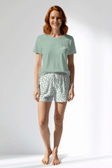 Woman Polyviscon Vanilla Short Set - B-AQUA FOAM - Image 1