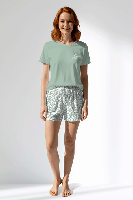 Woman Polyviscon Vanilla Short Set - B-AQUA FOAM - Image 1