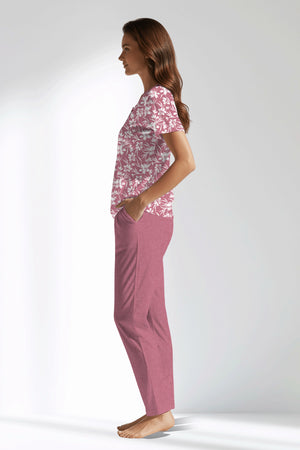 Woman Polyviscon Affection Buttoned Collar Pyjama Set - ROTASYON - Image 2