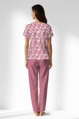 Woman Polyviscon Affection Buttoned Collar Pyjama Set - ROTASYON - Image 3