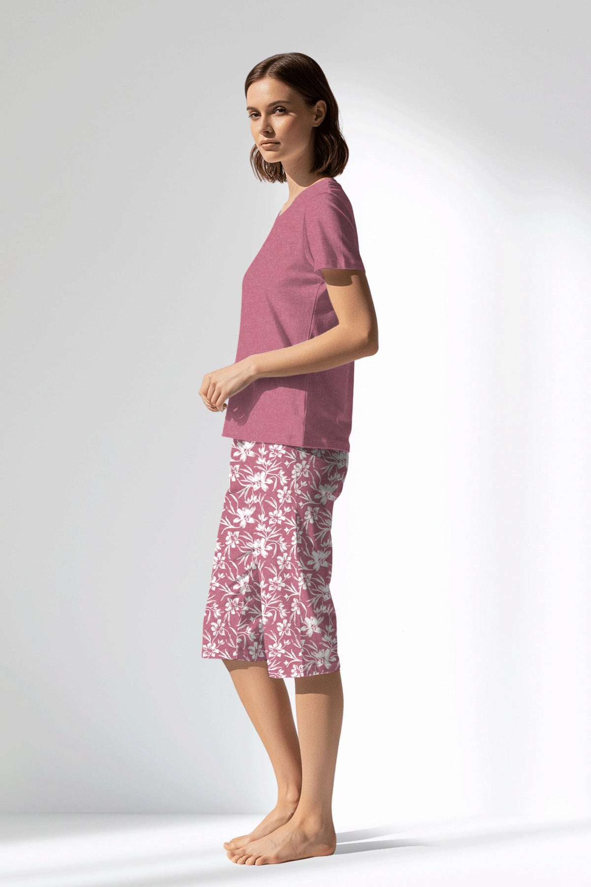 Woman Polyviscon Affection Capri Set - WILD ROSE - Image 2