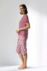 Woman Polyviscon Affection Capri Set - WILD ROSE - Image 2