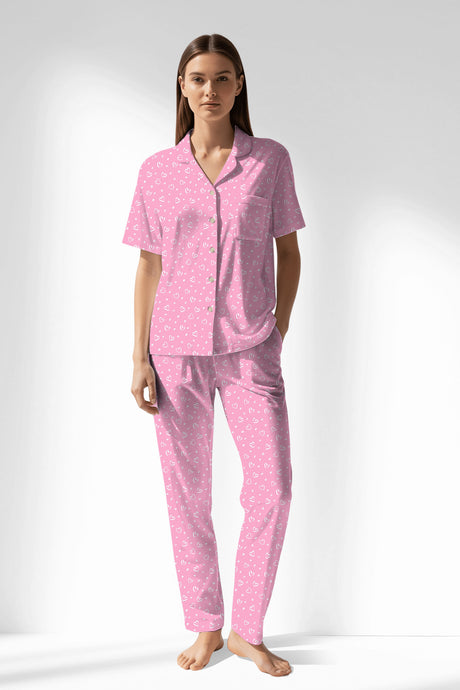 Woman Polyviscon TrueBliss Buttoned Pyjama Set - ROTASYON - Image 1