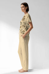 Woman Polyviscon Fleuron Pocket Detail Pyjama Set - ROTASYON - Image 2