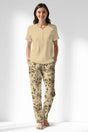 Woman Polyviscon Fleuron Drop Collar Pyjama Set - METRAJ ZEMIN - Image 1