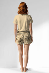 Woman Polyviscon Fleuron Short Set - METRAJ ZEMIN - Image 3