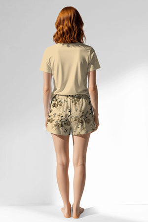 Woman Polyviscon Fleuron Short Set - METRAJ ZEMIN - Image 3
