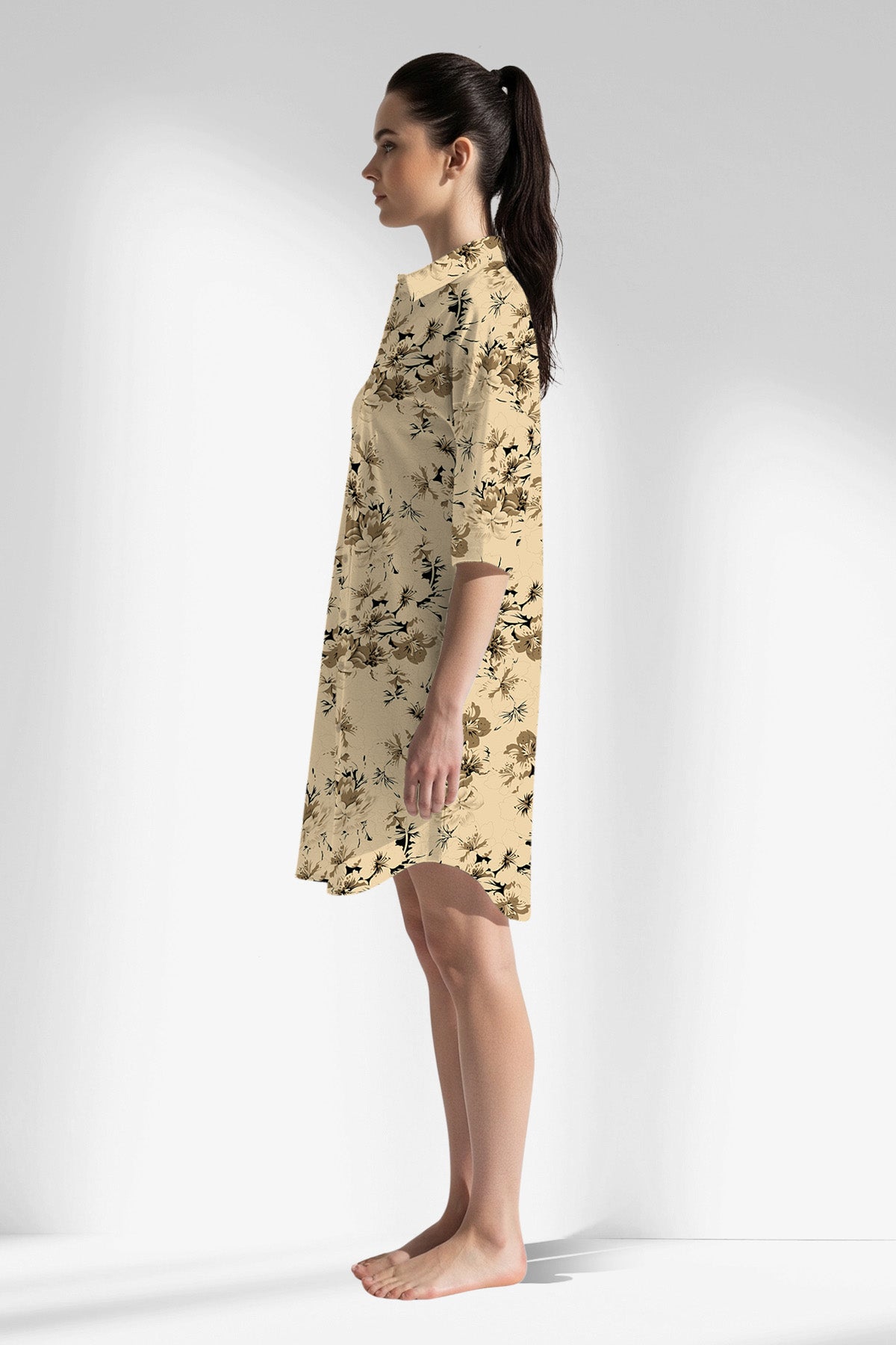 Woman Polyviscon Fleuron Shirt Tunic - ROTASYON - Image 2