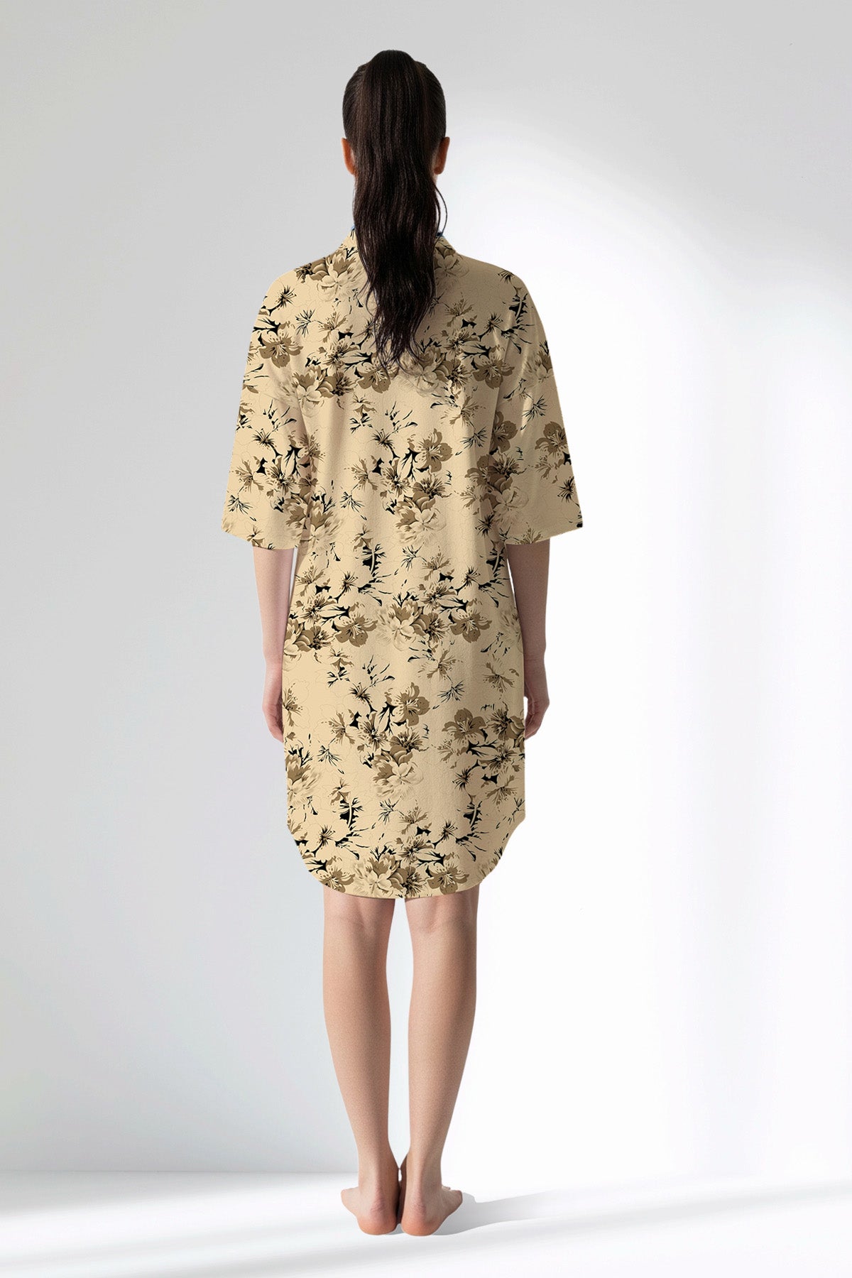 Woman Polyviscon Fleuron Shirt Tunic - ROTASYON - Image 3