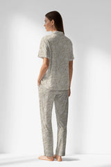 Woman Polyviscon Lunafleur Buttoned Pyjama Set - ROTASYON - Image 3