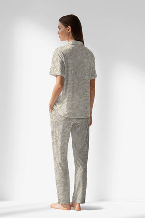 Woman Polyviscon Lunafleur Buttoned Pyjama Set - ROTASYON - Image 3