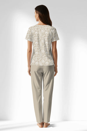Woman Polyviscon Lunafleur Buttoned Collar Pyjama Set - ROTASYON - Image 3