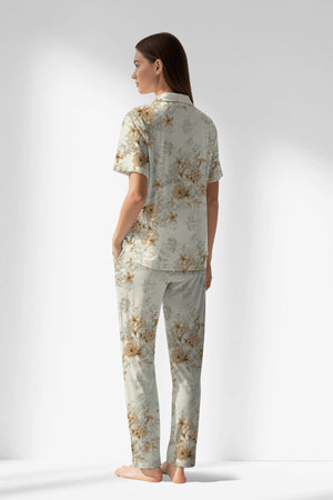 Woman Polyviscon Magnolia Buttoned Pyjama Set - ROTASYON - Image 3