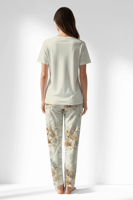 Woman Polyviscon Magnolia Pyjama Set - METRAJ ZEMIN - Image 3
