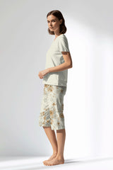 Woman Polyviscon Magnolia Capri Set - METRAJ ZEMIN - Image 2
