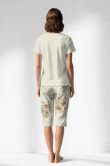 Woman Polyviscon Magnolia Capri Set - METRAJ ZEMIN - Image 1
