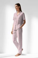 Woman Polyviscon Cloud Buttoned Pyjama Set - ROTASYON - Image 2